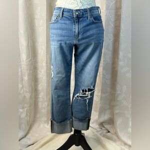 Joe’s Jeans Women’s Size‎ 28 Cuff Crop Distressed Wakley  Medium Wash Mid-Rise